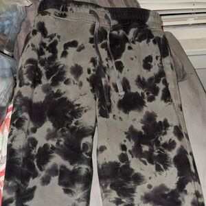 Black and Gray Tie-Dye Sweatpants